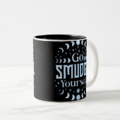 Go Smudge Sie selbst Moon Phases Fun Halloween Zweifarbige Tasse (VorderseiteRechts)