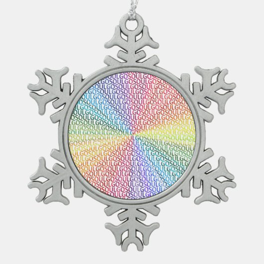 Go Soul! Schneeflocken Zinn-Ornament (Vorderseite)