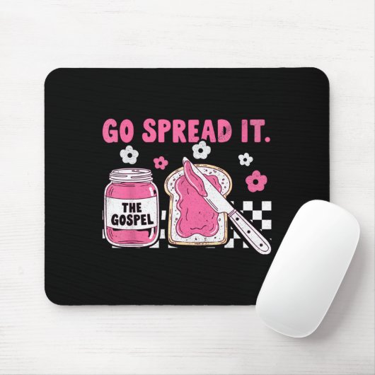 Go Spread It The Gospel Retro Funny Jar Floral Chr Mousepad (Mit Mouse)
