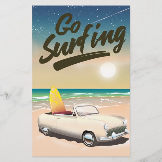 Go Surfing Travel Poster! Briefpapier (Vorderseite)