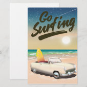 Go Surfing Travel Poster! Briefpapier (Vorne/Hinten)