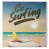 Go Surfing Travel Poster! Fliese (Vorderseite)