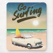 Go Surfing Travel Poster! Mousepad (Vorne)