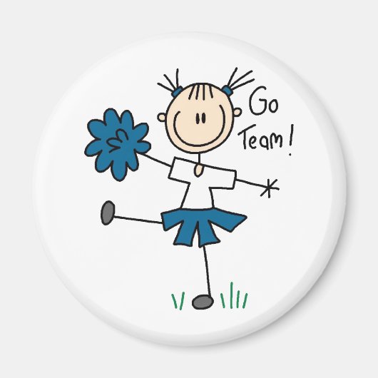 Go Team Blue Cheerleader Magnet (Vorne)