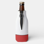 Go Team Football Fan Red and Black Festive Sport Flaschenkühler (Flasche Rückseite)