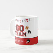 Go Team Football Fan Red and Black Festive Sport Kaffeetasse (Vorderseite Links)