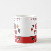 Go Team Football Fan Red and Black Festive Sport Kaffeetasse (Mittel)
