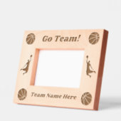 Go Team Full Name Simple Basketball Rustikales Skr Geätzte Rahmen (Links)