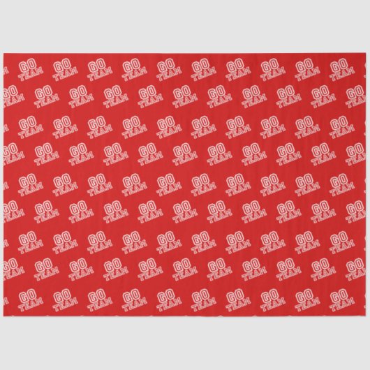 Go Team Word Art in Red Seidenpapier (Vorderseite)