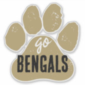 GO Teamname oder Mascot Gold & Black Pawprint Aufkleber (Vorderseite)