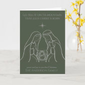 Go Tell It on the Mountain Religious Christmas Car Karte (Gelbe Blume)