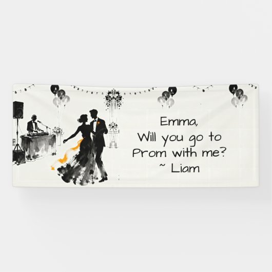 Go to Prom with Me | Romantic Promposal Banner (Horizontal)