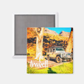 Go Travel 4x4 Auto Berge Landschaft Magnet (Vorderseite/Rückseite)