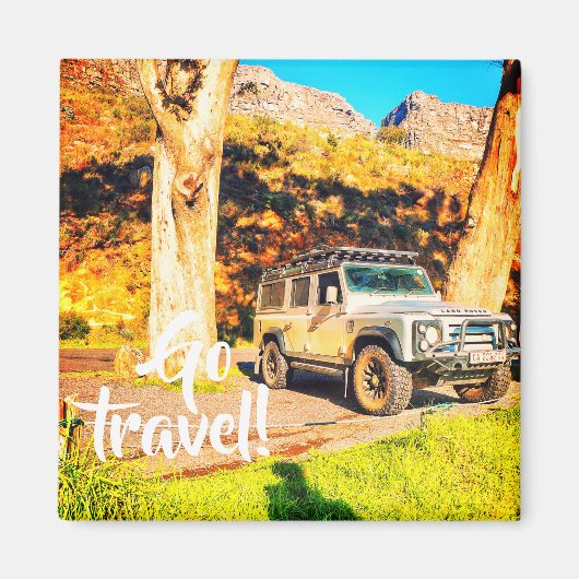 Go Travel 4x4 Auto Berge Landschaft Magnet (Vorne)