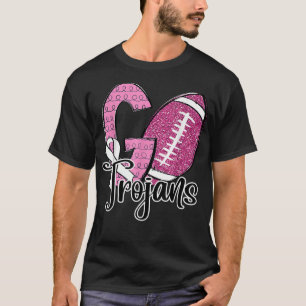 Go Trojans Schule Sport Fan Geist Brustkrebs T-Shirt