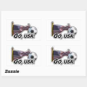 Go, USA Soccer Fan Rechteckiger Aufkleber