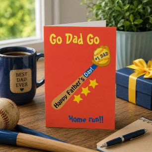 Go Vater Go Happy Vatertag Baseball Homerun Karte