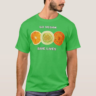 Go Vegan Gerettet Lives T-Shirt