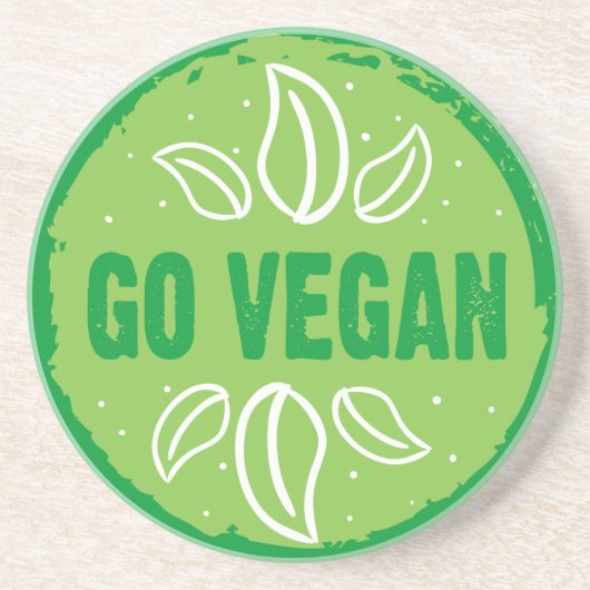 Go Vegan Getränkeuntersetzer (Vorne)