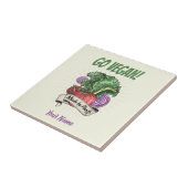 Go Vegan Made by Veggie vintage vegetarians Fliese (Seite)