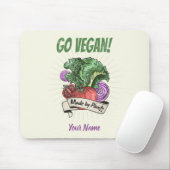 Go Vegan Made by Veggie vintage vegetarians Mousepad (Mit Mouse)