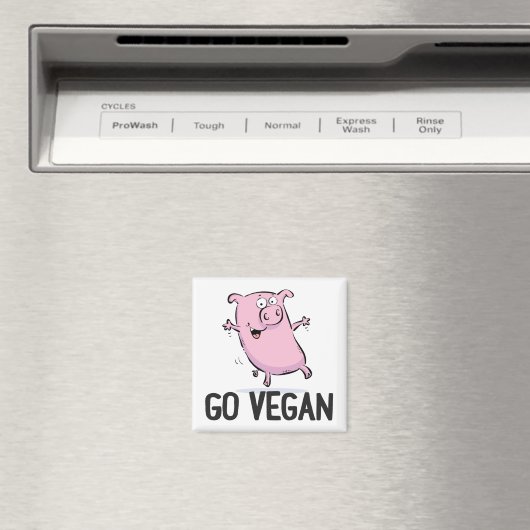 Go Vegan Magnet mit Schwein (In Situ (Geschirrspüler))