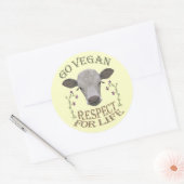 GO VEGAN - RESPECT FOR LIFE - */* RUNDER AUFKLEBER (Umschlag)