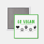 Go Vegan Slogan Zitat Menschen, Planet, Tier Magnet (Vorderseite/Rückseite)