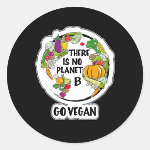 Go Vegan Vegetarian Veggie Veganism Food Geschenk Runder Aufkleber