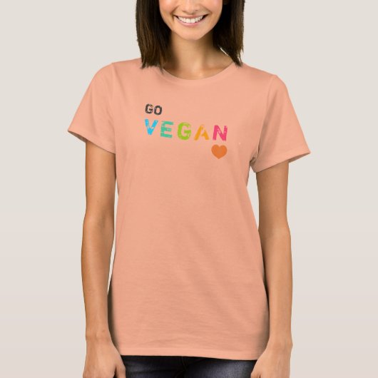 GO vegan - weiß - Maßgeschneidert T-Shirt (Vorderseite)
