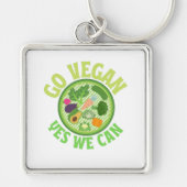 Go Vegan yes we can Schlüsselanhänger (Vorne)