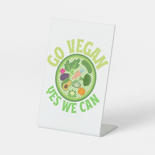 Go Vegan yes we can Sockelschild (Vorderseite)
