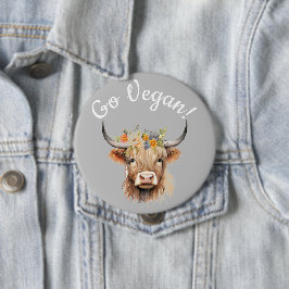 Go Vegane Tierrechte Kuh Button