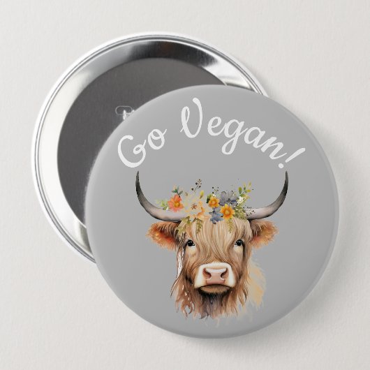 Go Vegane Tierrechte Kuh Button (Vorne & Hinten)