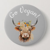 Go Vegane Tierrechte Kuh Button (Vorderseite)