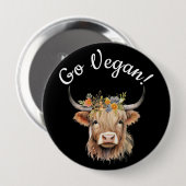 Go Vegane Tierrechte Kuh Button (Vorne & Hinten)
