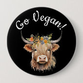 Go Vegane Tierrechte Kuh Button (Vorderseite)