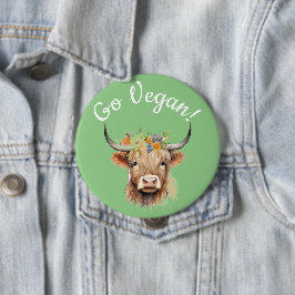 Go Vegane Tierrechte Kuh Button