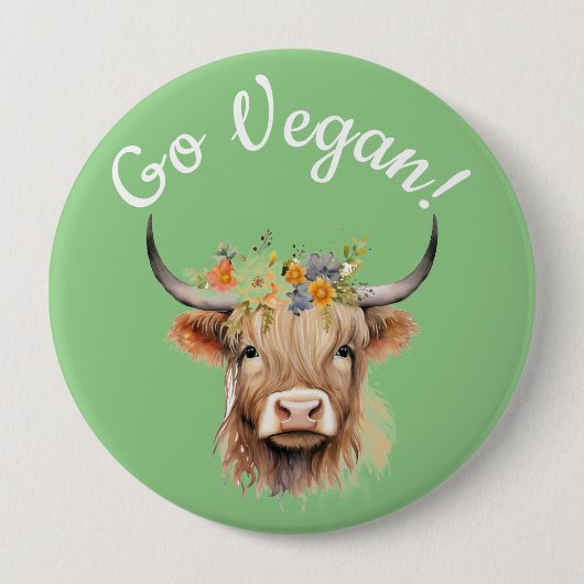 Go Vegane Tierrechte Kuh Button (Vorderseite)