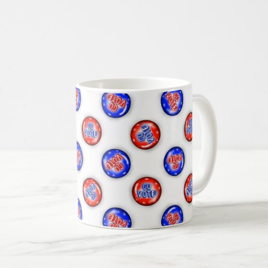 Go Vote Pins Coffee Mug Kaffeetasse (VorderseiteRechts)