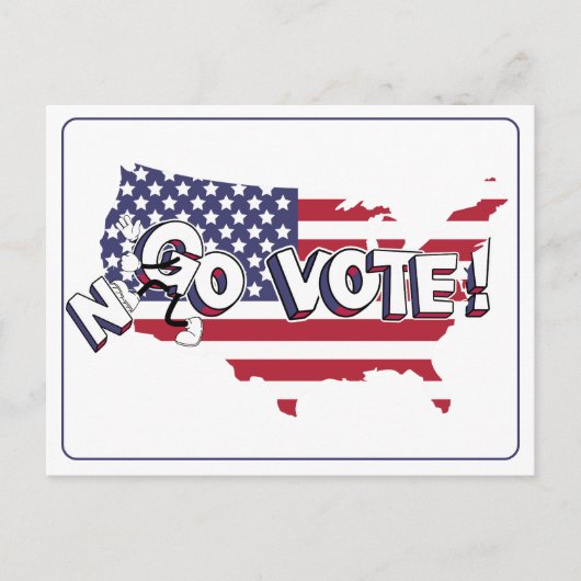 Go Vote! Wahlaufforderungs Postkarte (Vorderseite)