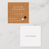 Go Weiqi Baduk Group Light Brown Square Quadratische Visitenkarte (Vorne/Hinten)