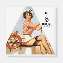Go Werden Sie Vintager Pinup Gal Digitale Kunst Magnet