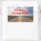 Go West, Young Man Rechteckiger Aufkleber (Tasche)