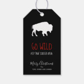Go Wild White Buffalo Black and White Kariert ID60 Geschenkanhänger (Vorderseite)
