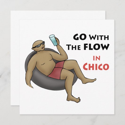 Go with Flow in Chico Einladung (Vorne/Hinten)