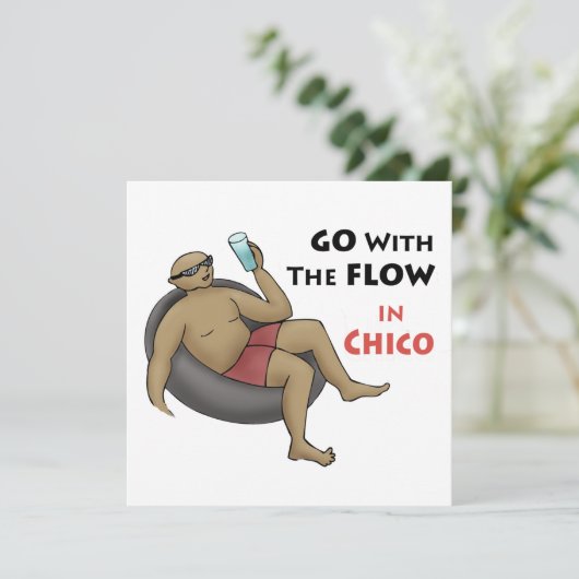 Go with Flow in Chico Einladung (Stehend Vorderseite)