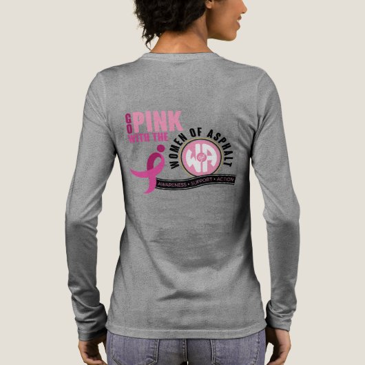 "Go with Pink" Ladys Long Sleeve Tri-Blend Shirt (Rückseite)