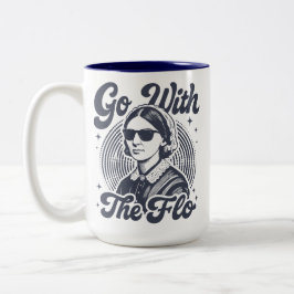 Go With The Flo Florence Nightingale Retro Nurse Zweifarbige Tasse