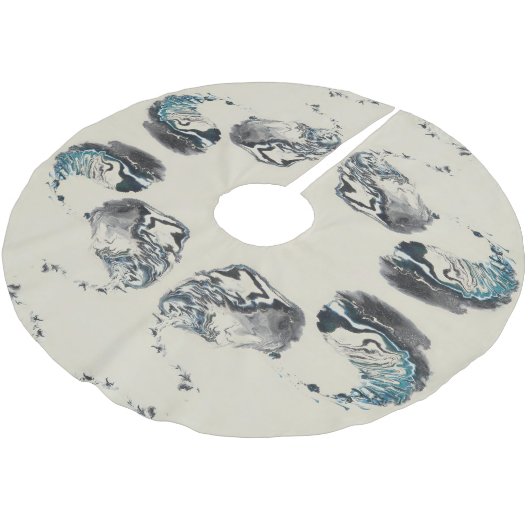 Go With the Flow - Acrylic Pouring Polyester Weihnachtsbaumdecke (Schrägansicht)